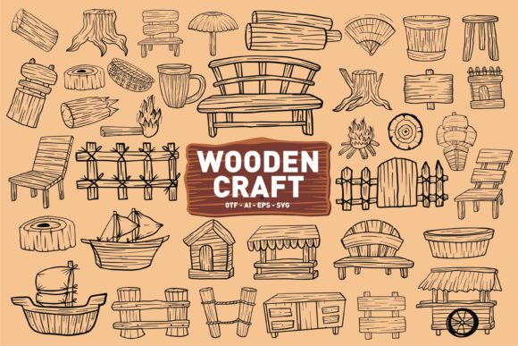 Wooden Craft: A Unique Dingbats Font for Creative Projects